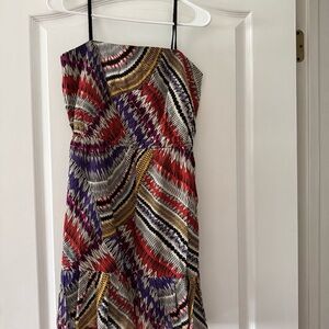 Elegant High Low Women's Dress in Red and Purple